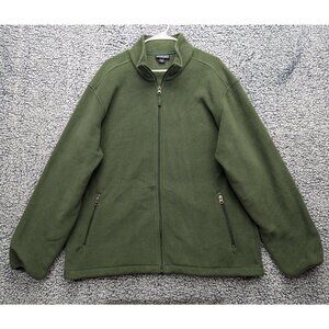 VTG Lands End Fleece Sweatshirt Mens XL Full Zip Hiking Outdoor Y2K 90s Green